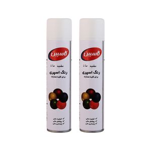 اسپری رنگ سفید مات کاسپین مدل c2 حجم 300 میلی لیتر مجموعه 2 عددی